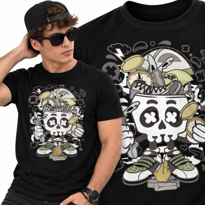 KOSZULKA ANIMOWANA  CAMP FIRE SKULL